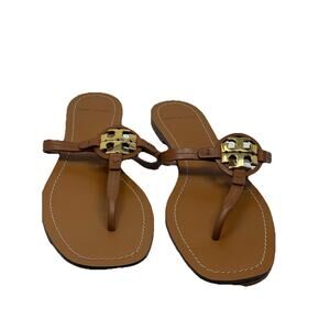 Tory Burch sandals mini Miller light brown with gold logo 8